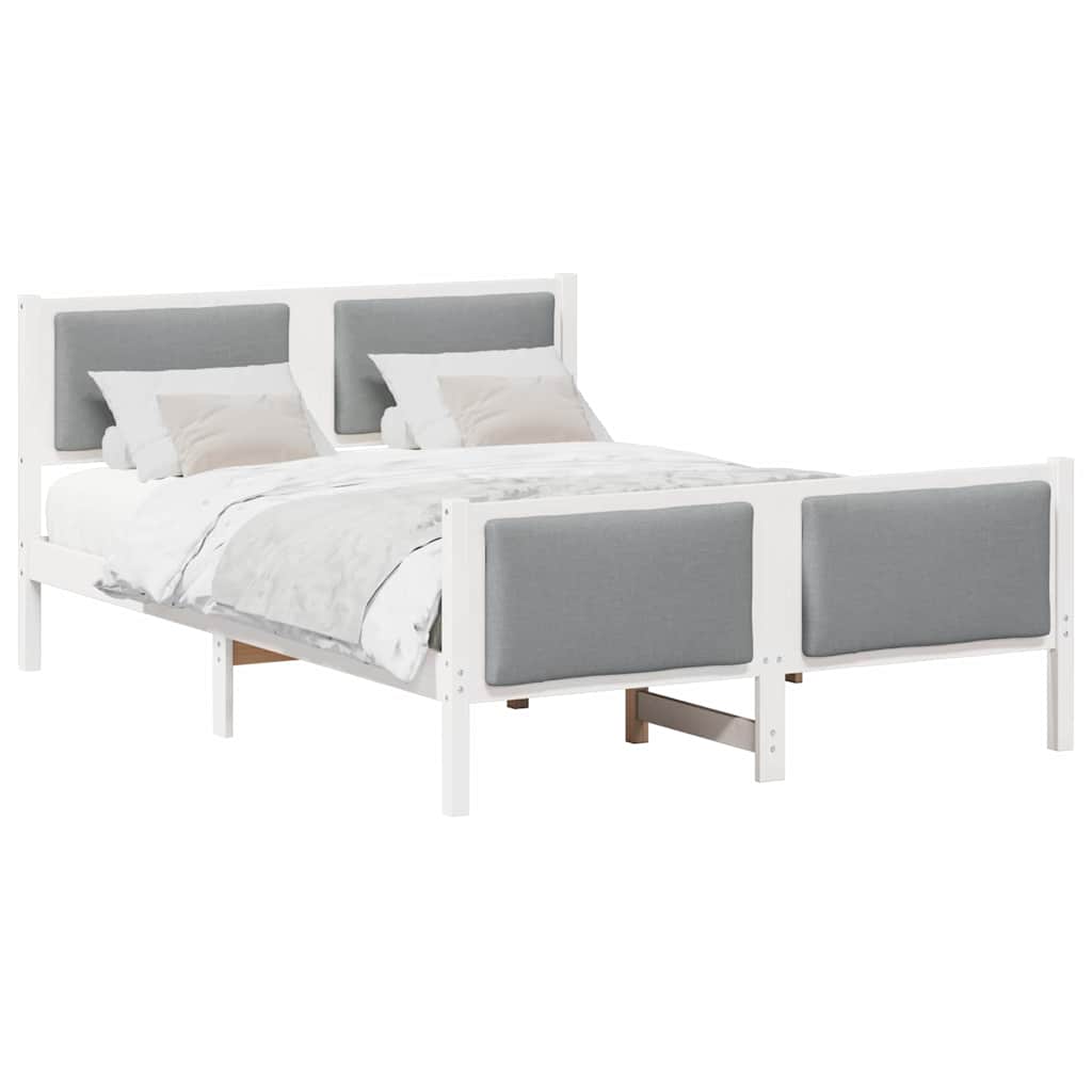 Struttura del letto Grigio chiaro 135 x 190 cm Tessuto