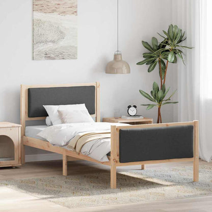 Struttura del letto Grigio scuro 100 x 200 cm Tessuto