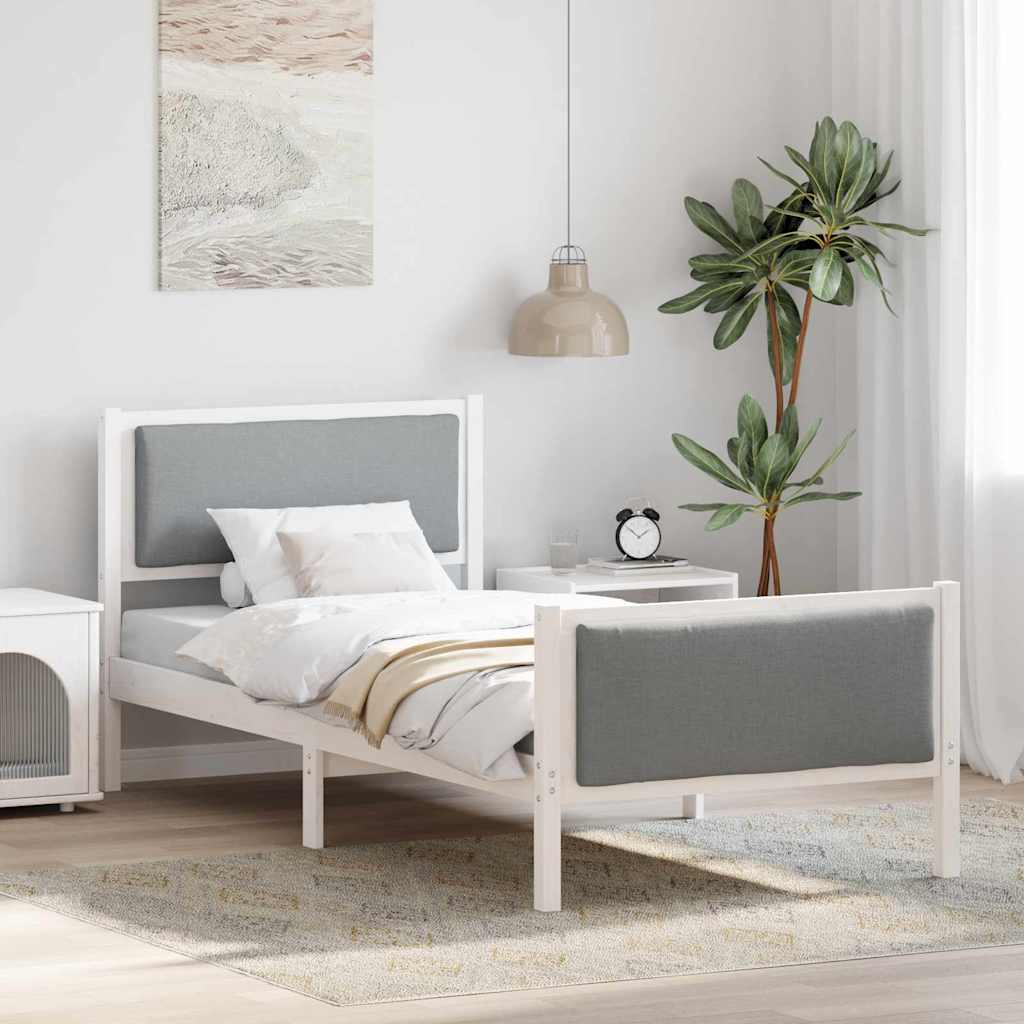 Struttura del letto Grigio chiaro 100 x 200 cm Tessuto