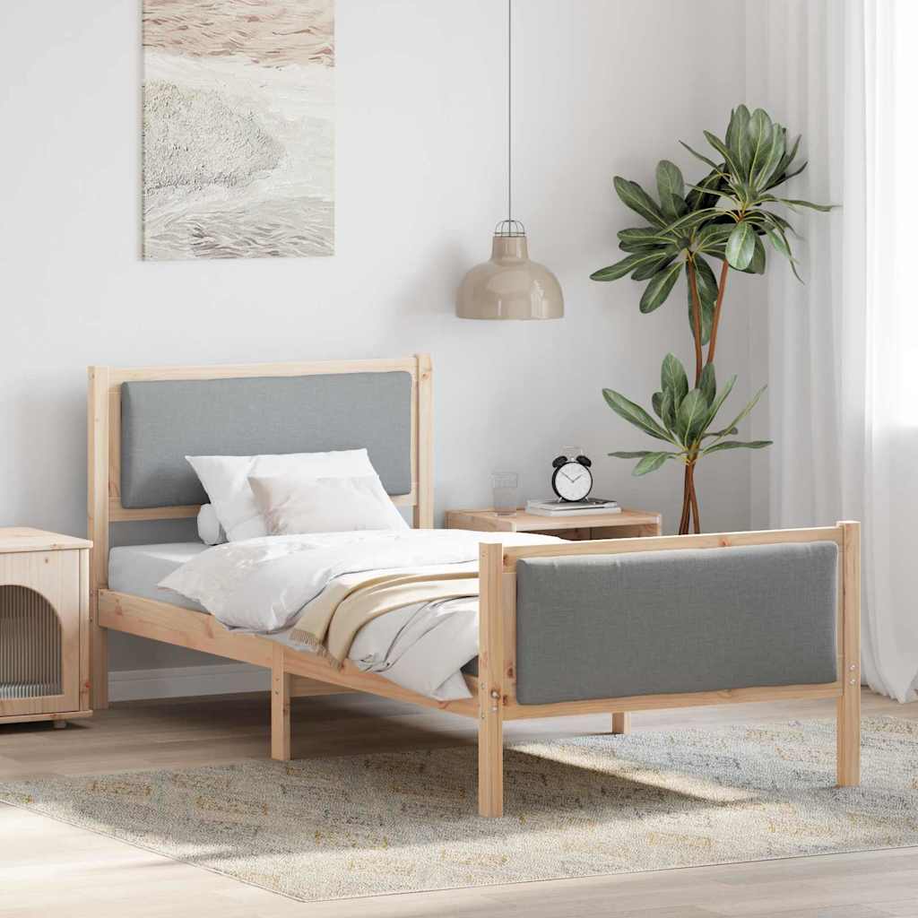 Struttura del letto Grigio chiaro 90 x 200 cm Tessuto
