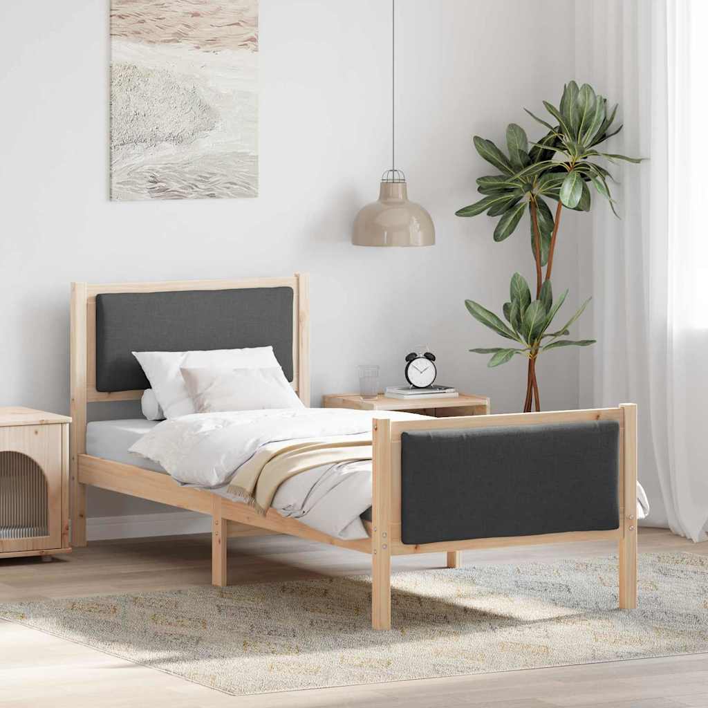 Struttura del letto Grigio scuro 80 x 200 cm Tessuto