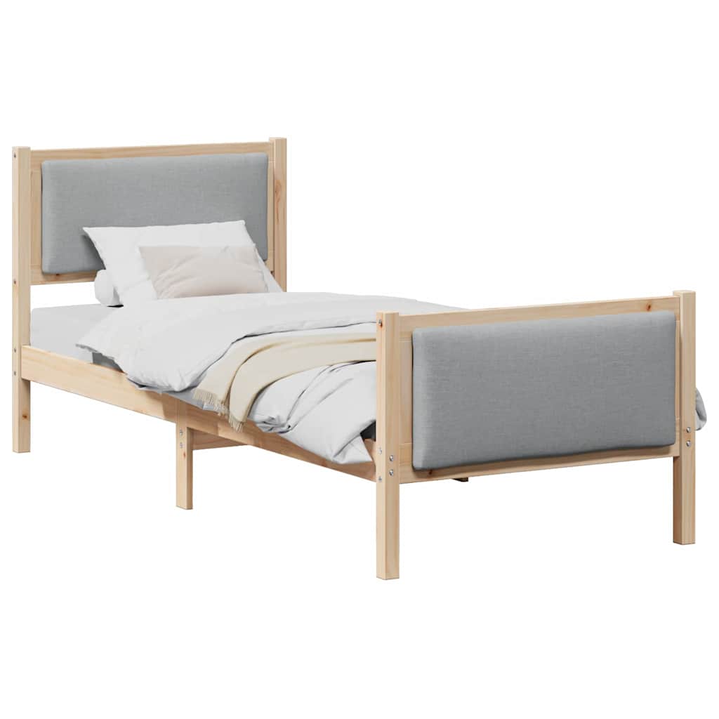 Struttura del letto Grigio chiaro 75 x 190 cm Tessuto