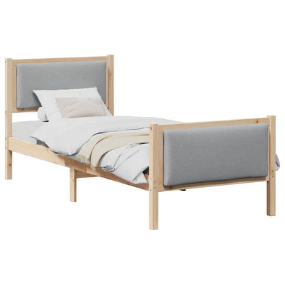 Struttura del letto Grigio chiaro 75 x 190 cm Tessuto