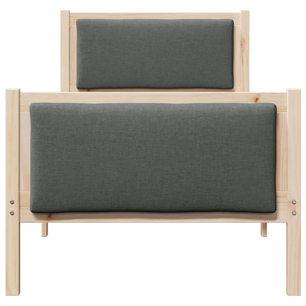 Struttura del letto Grigio scuro 75 x 190 cm Tessuto