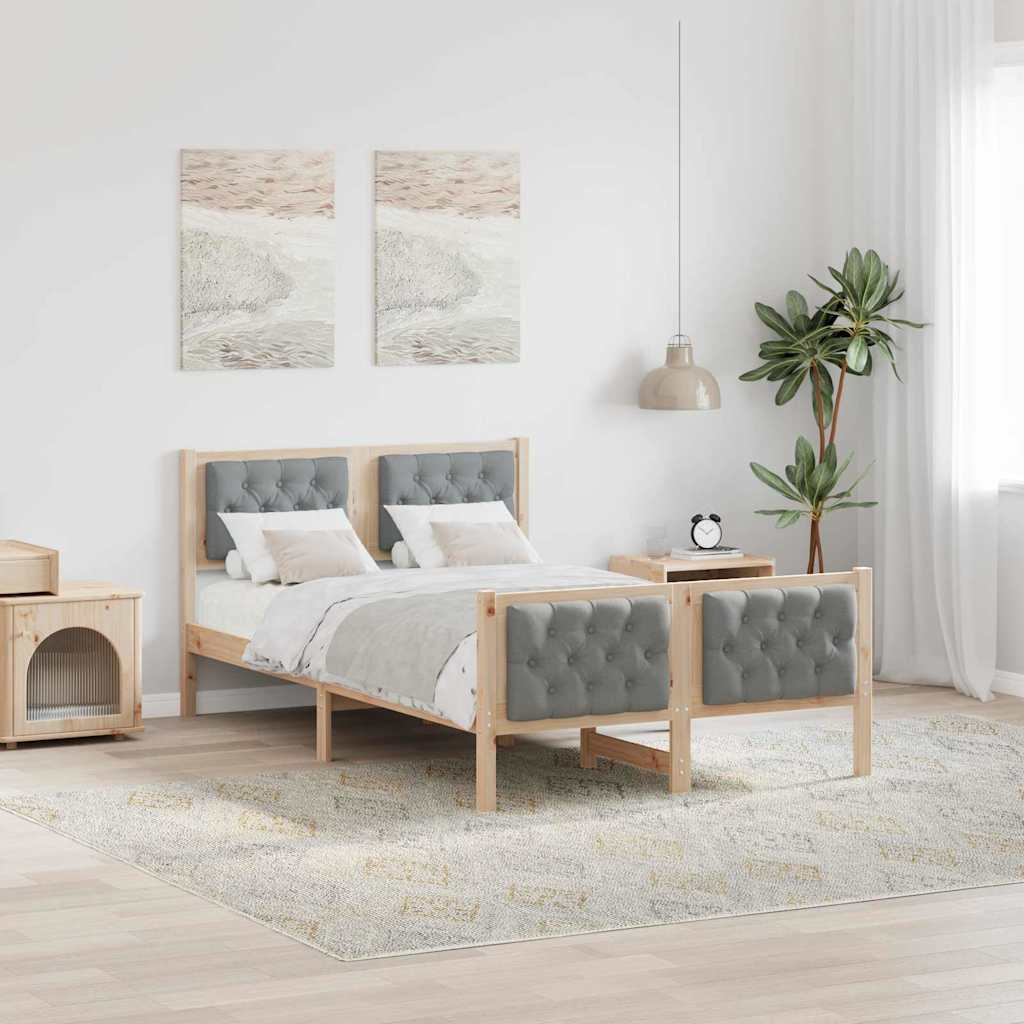Struttura del letto Grigio chiaro 120 x 200 cm Tessuto