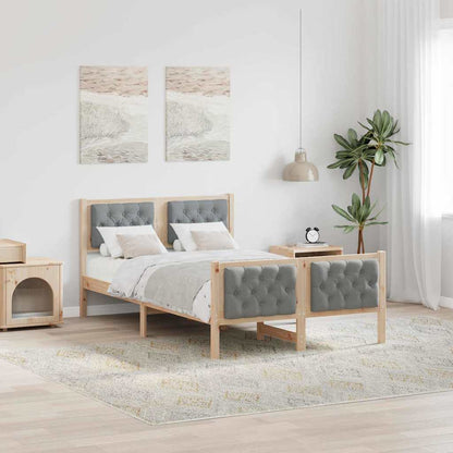 Struttura del letto Grigio chiaro 120 x 200 cm Tessuto