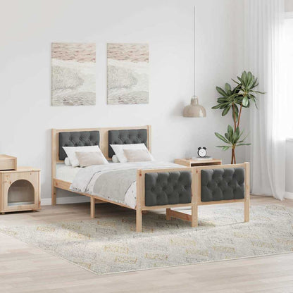 Struttura del letto Grigio scuro 120 x 200 cm Pino massello
