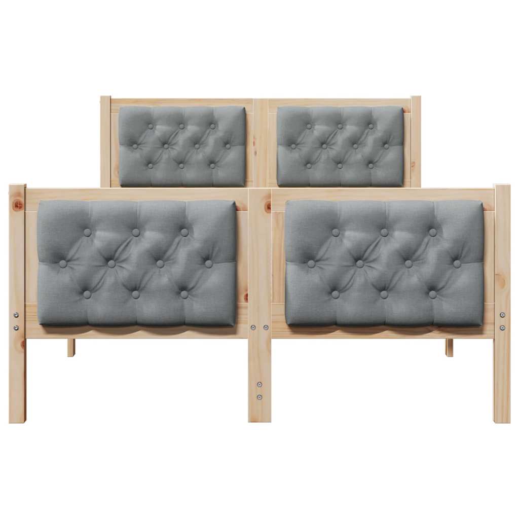 Struttura del letto Grigio chiaro 135 x 190 cm Pino massello