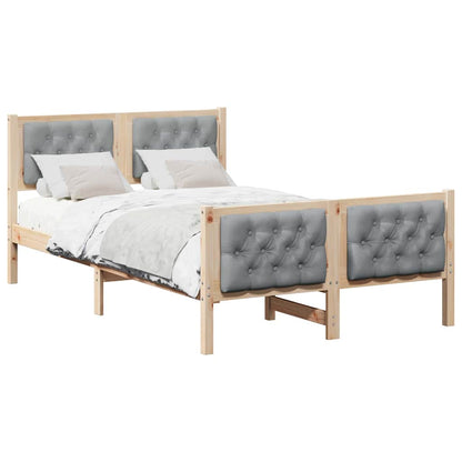 Struttura del letto Grigio chiaro 135 x 190 cm Pino massello