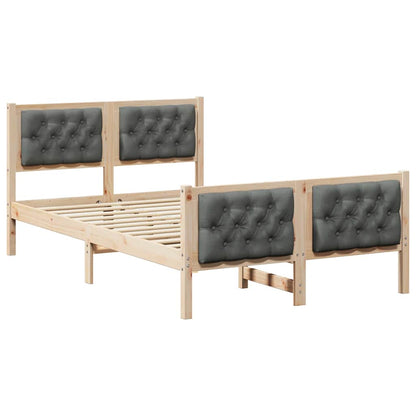 Struttura del letto Grigio scuro 135 x 190 cm Pino massello