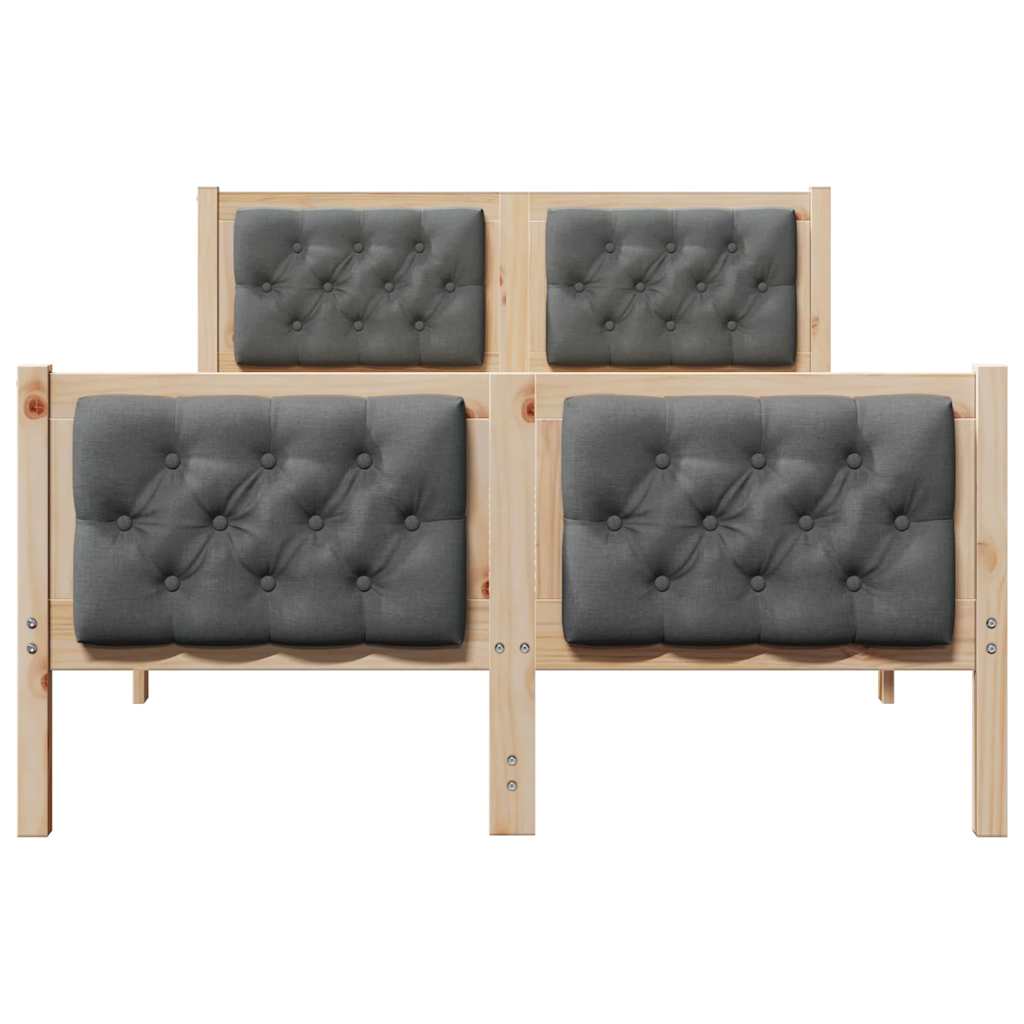 Struttura del letto Grigio scuro 135 x 190 cm Pino massello