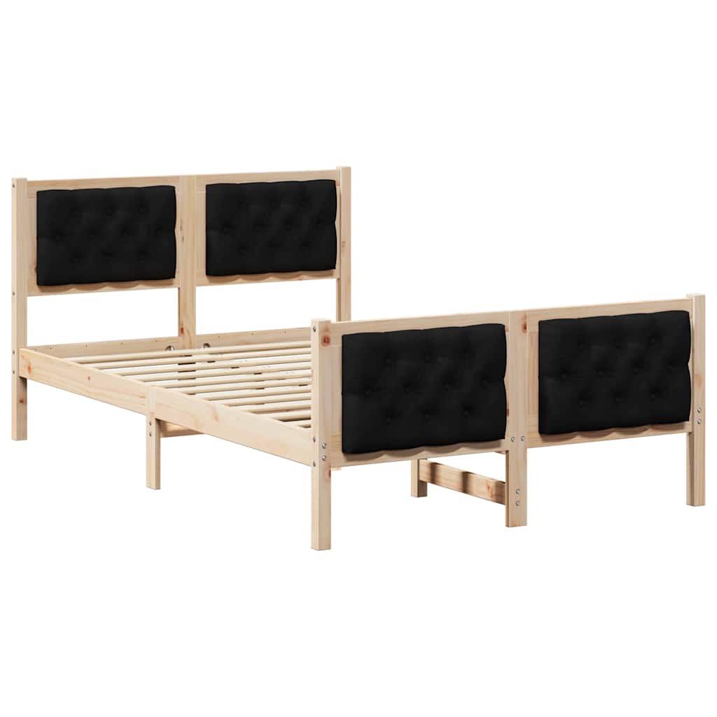 Struttura del letto Nero 135 x 190 cm Pino massello