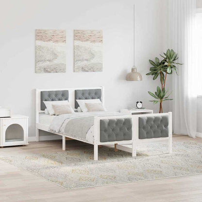 Struttura del letto Grigio chiaro 135 x 190 cm Pino massello