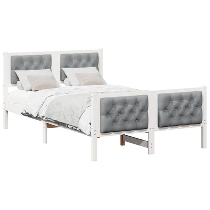 Struttura del letto Grigio chiaro 135 x 190 cm Pino massello