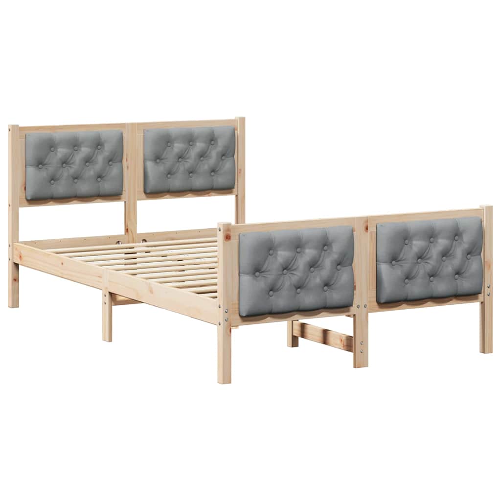 Struttura del letto Grigio chiaro 120 x 190 cm Pino massello