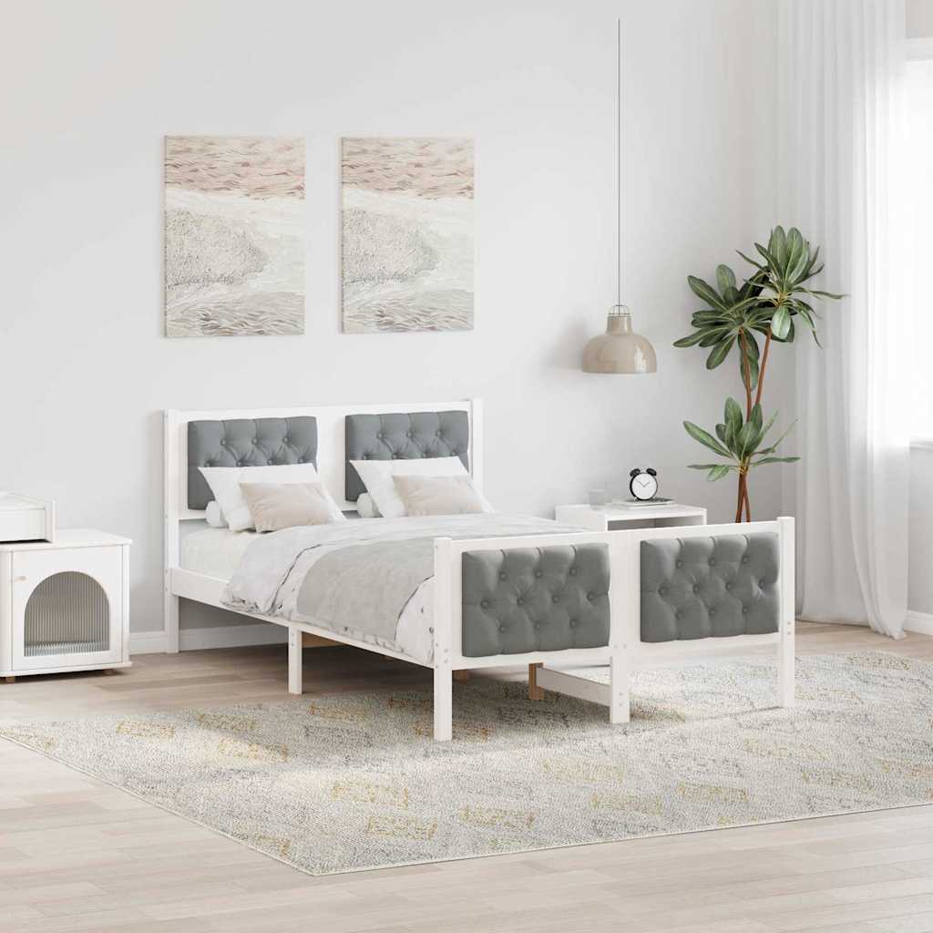 Struttura del letto Grigio chiaro 120 x 190 cm Pino massello