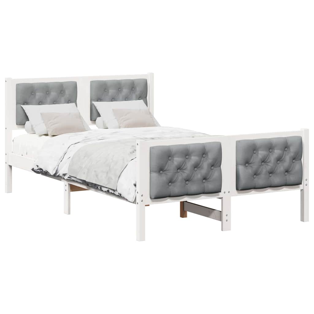 Struttura del letto Grigio chiaro 120 x 190 cm Pino massello
