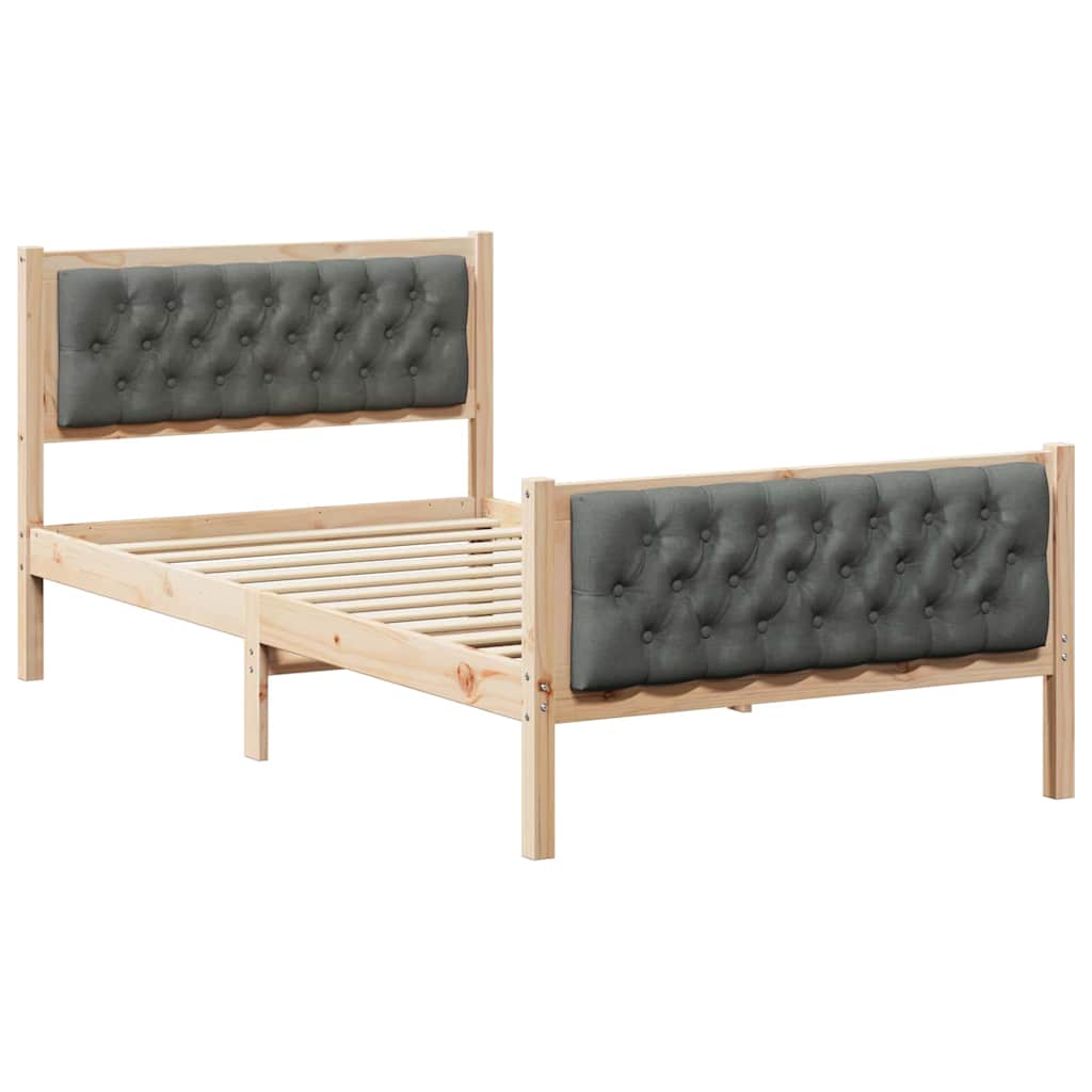Struttura del letto Grigio scuro 100 x 200 cm Pino massello