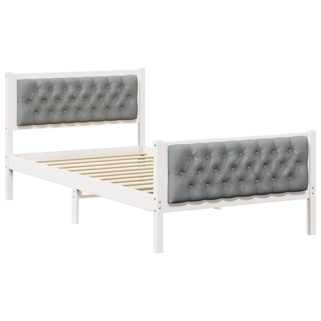 Struttura del letto Grigio chiaro 100 x 200 cm Pino massello