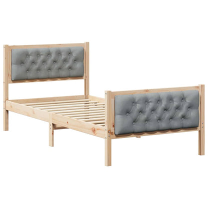 Struttura del letto Grigio chiaro 90 x 200 cm Pino massello