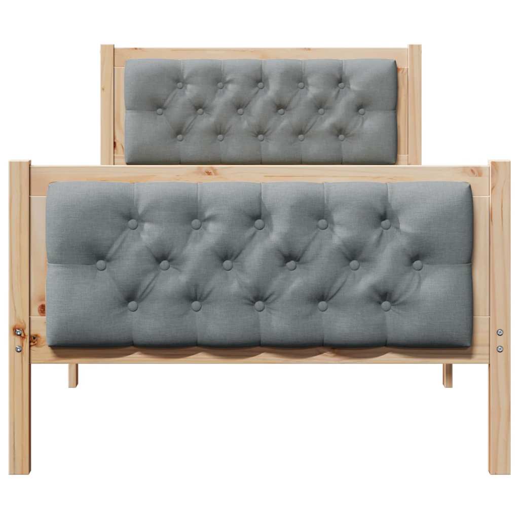 Struttura del letto Grigio chiaro 90 x 200 cm Pino massello