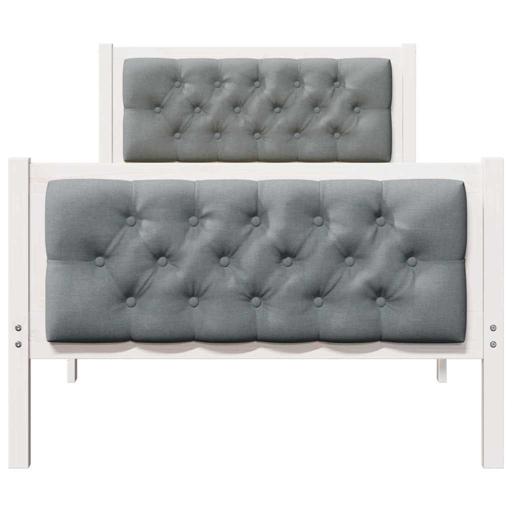 Struttura del letto Grigio chiaro 90 x 200 cm Pino massello