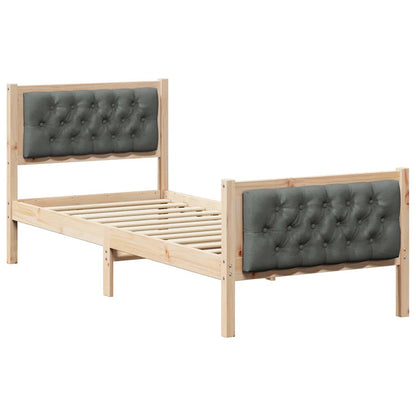 Struttura del letto Grigio scuro 80 x 200 cm Pino massello