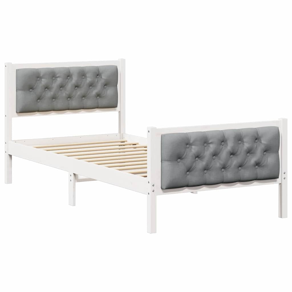 Struttura del letto Grigio chiaro 90 x 190 cm Pino massello