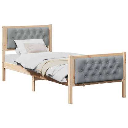 Struttura del letto Grigio chiaro 75 x 190 cm Pino massello