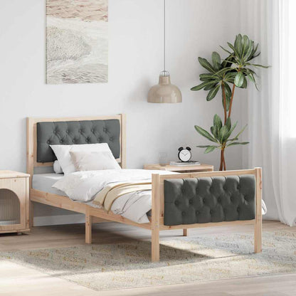 Struttura del letto Grigio scuro 75 x 190 cm Pino massello