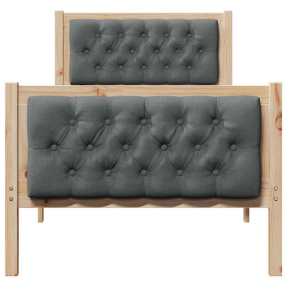 Struttura del letto Grigio scuro 75 x 190 cm Pino massello