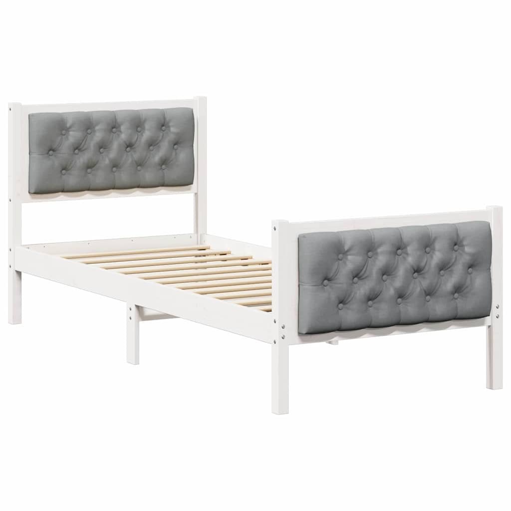 Struttura del letto Grigio chiaro 75 x 190 cm Pino massello