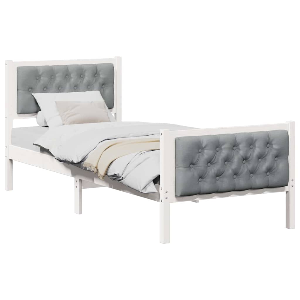 Struttura del letto Grigio chiaro 75 x 190 cm Pino massello