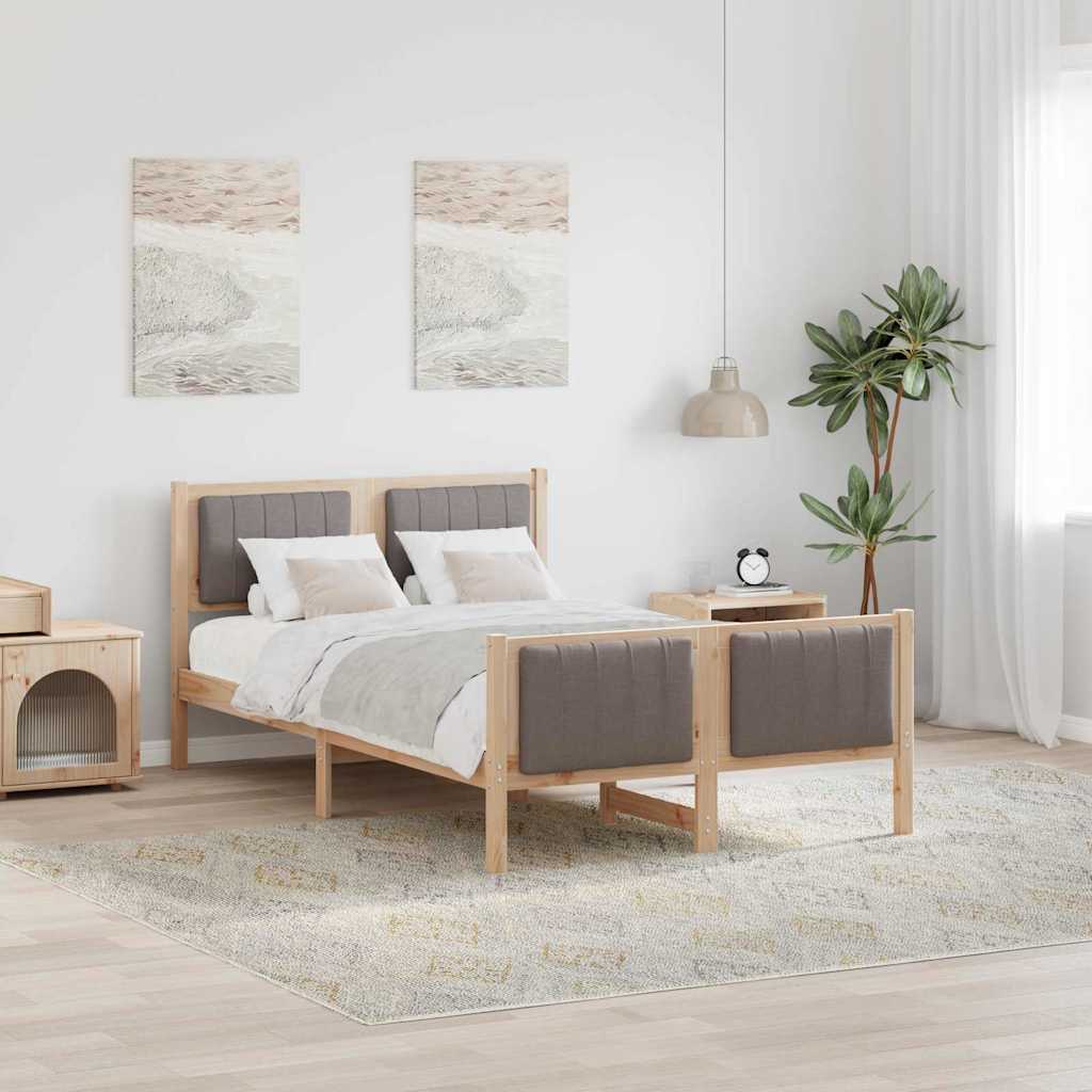 Struttura del Letto con testiera Marrone e taupe 120 x 200 cm