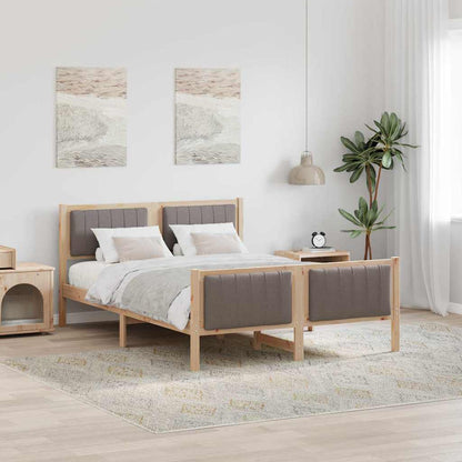 Struttura del Letto con testiera Marrone e taupe 135 x 190 cm