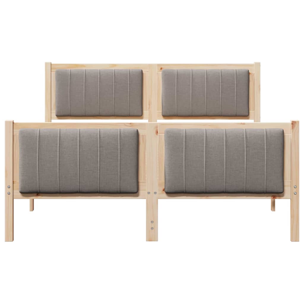 Struttura del Letto con testiera Marrone e taupe 135 x 190 cm