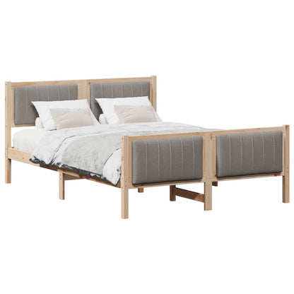 Struttura del Letto con testiera Marrone e taupe 135 x 190 cm