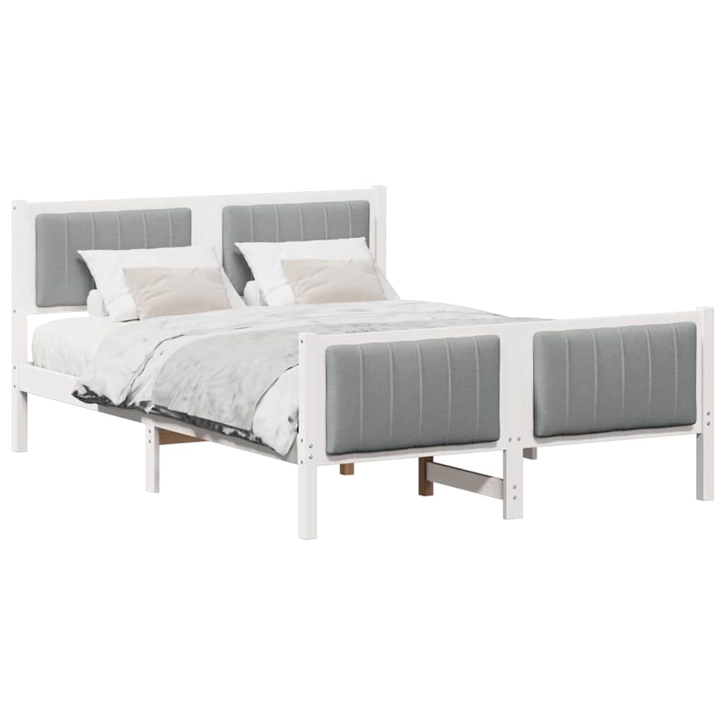 Struttura del Letto Bianco e grigio chiaro 135 x 190 cm
