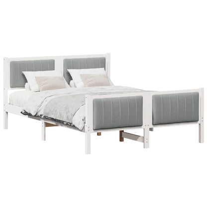 Struttura del Letto Bianco e grigio chiaro 135 x 190 cm