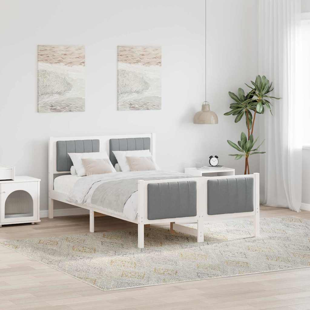 Struttura del Letto Bianco e grigio chiaro 120 x 190 cm