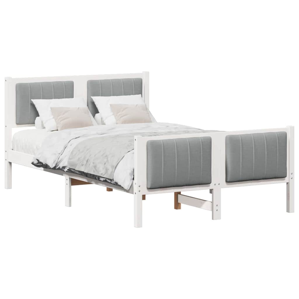 Struttura del Letto Bianco e grigio chiaro 120 x 190 cm