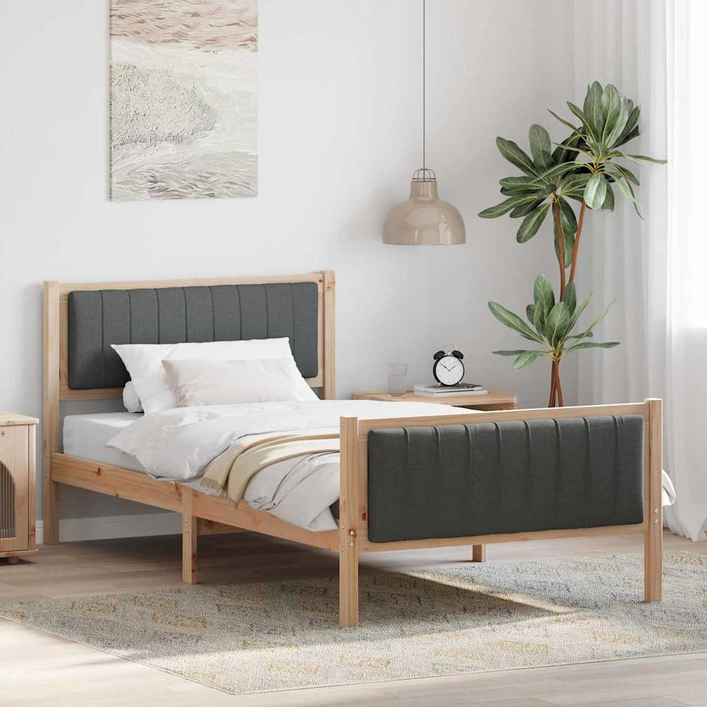 Struttura del Letto marrone e grigio scuro 100 x 200 cm