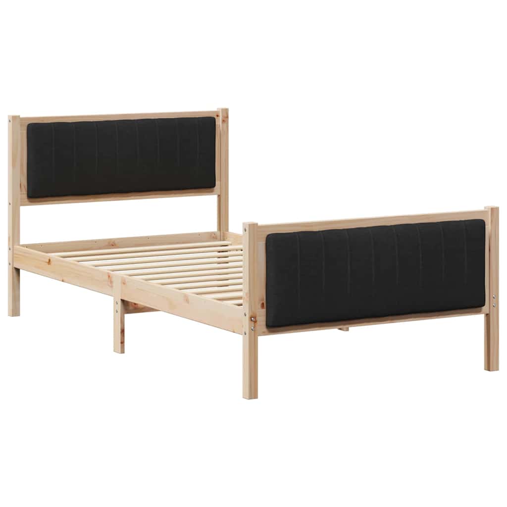 Struttura del Letto con testiera Marrone e nero 100 x 200 cm