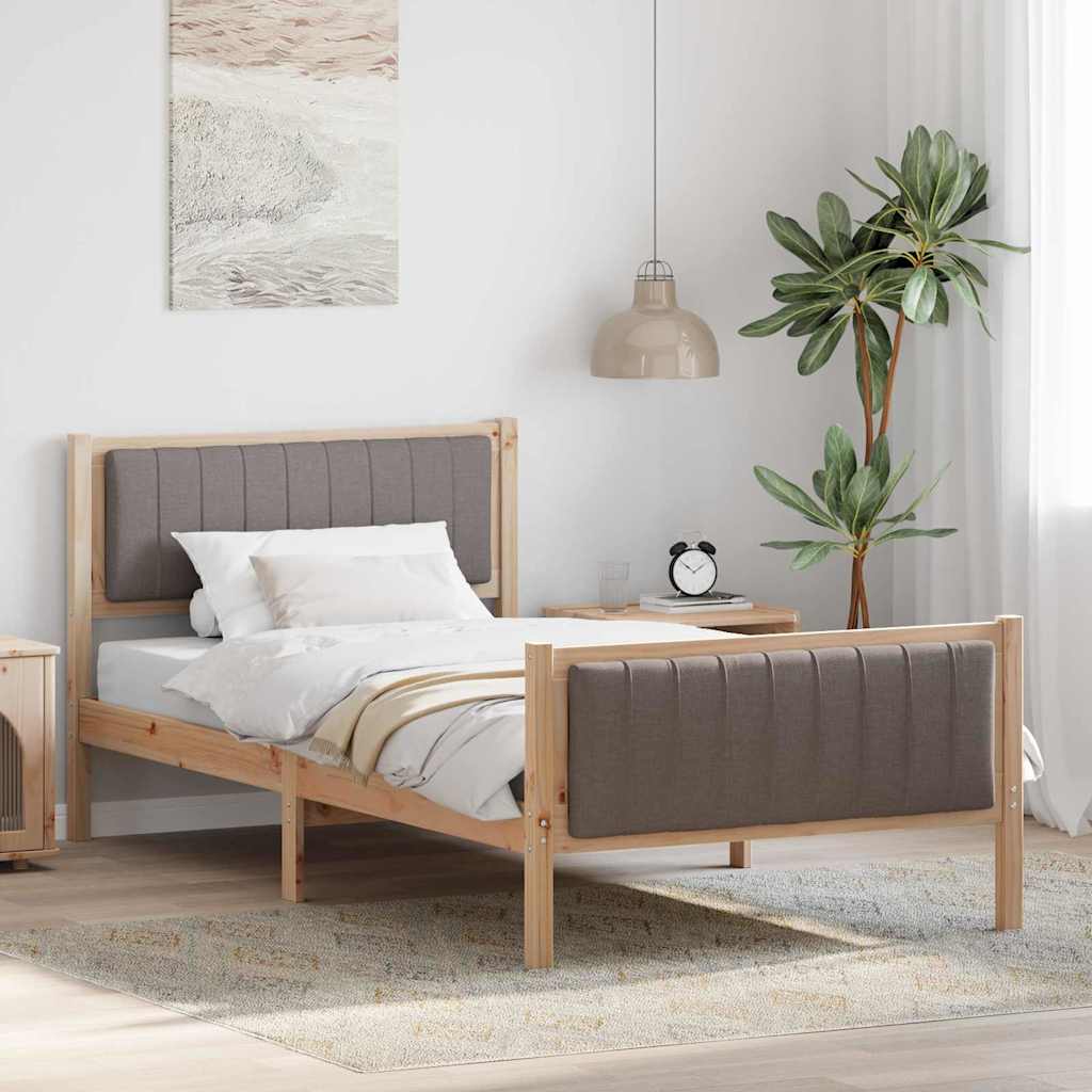 Struttura del Letto con testiera Marrone e taupe 100 x 200 cm