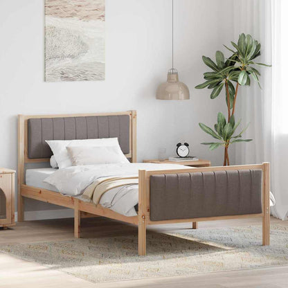 Struttura del Letto con testiera Marrone e taupe 100 x 200 cm
