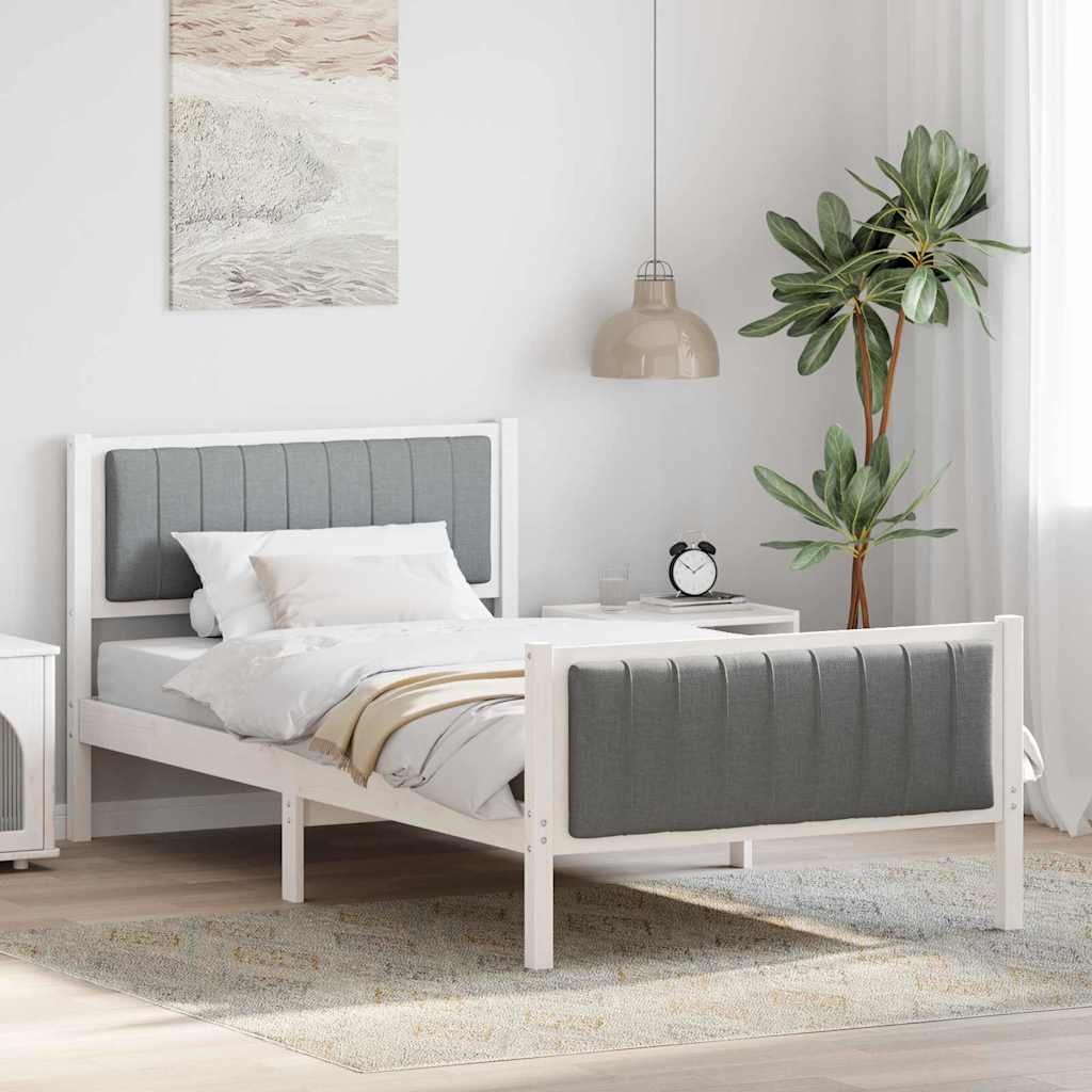 Struttura del Letto Bianco e grigio chiaro 100 x 200 cm