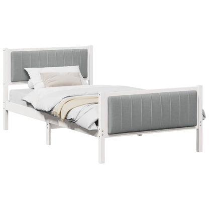 Struttura del Letto Bianco e grigio chiaro 100 x 200 cm