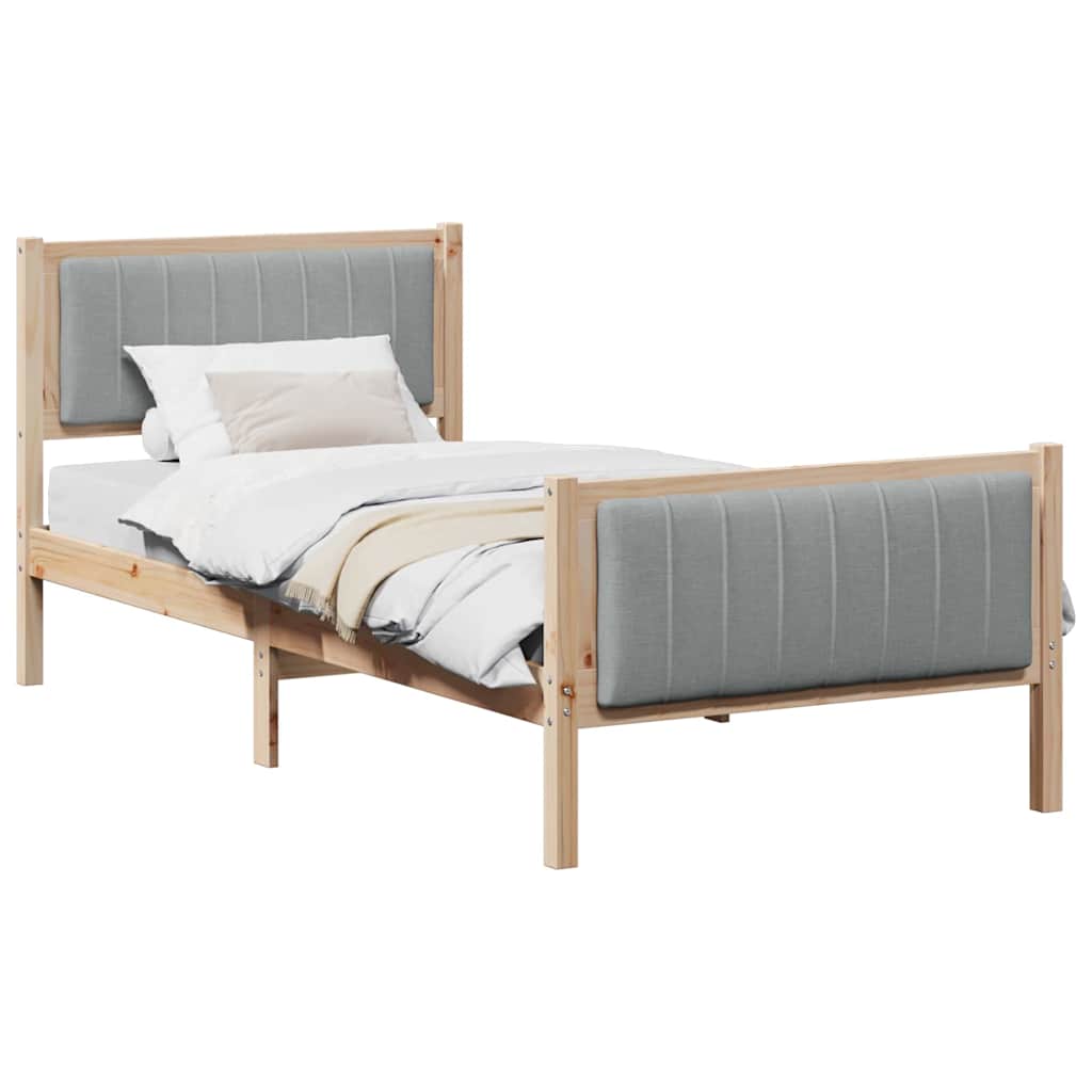 Struttura del Letto Marrone e grigio chiaro 90 x 200 cm