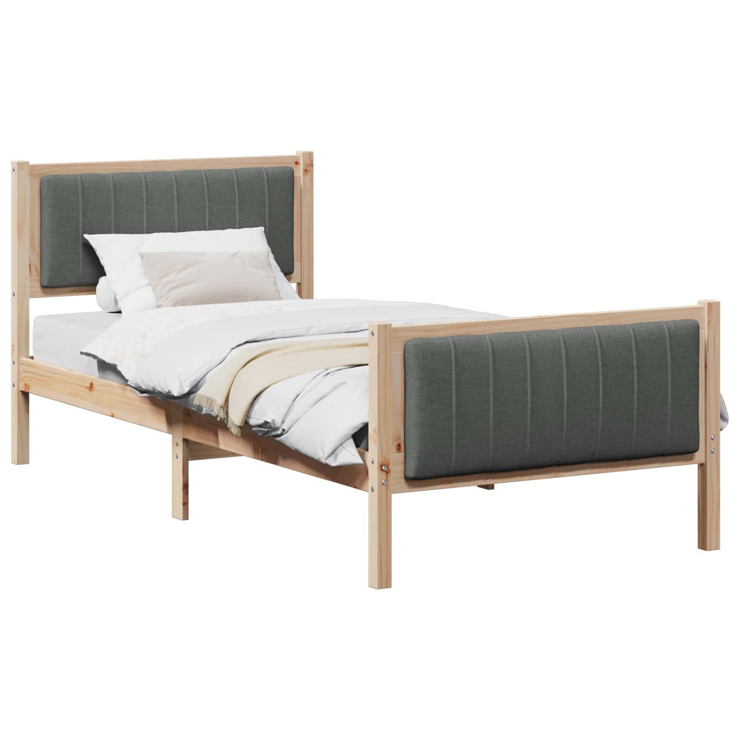 Struttura del Letto marrone e grigio scuro 90 x 200 cm