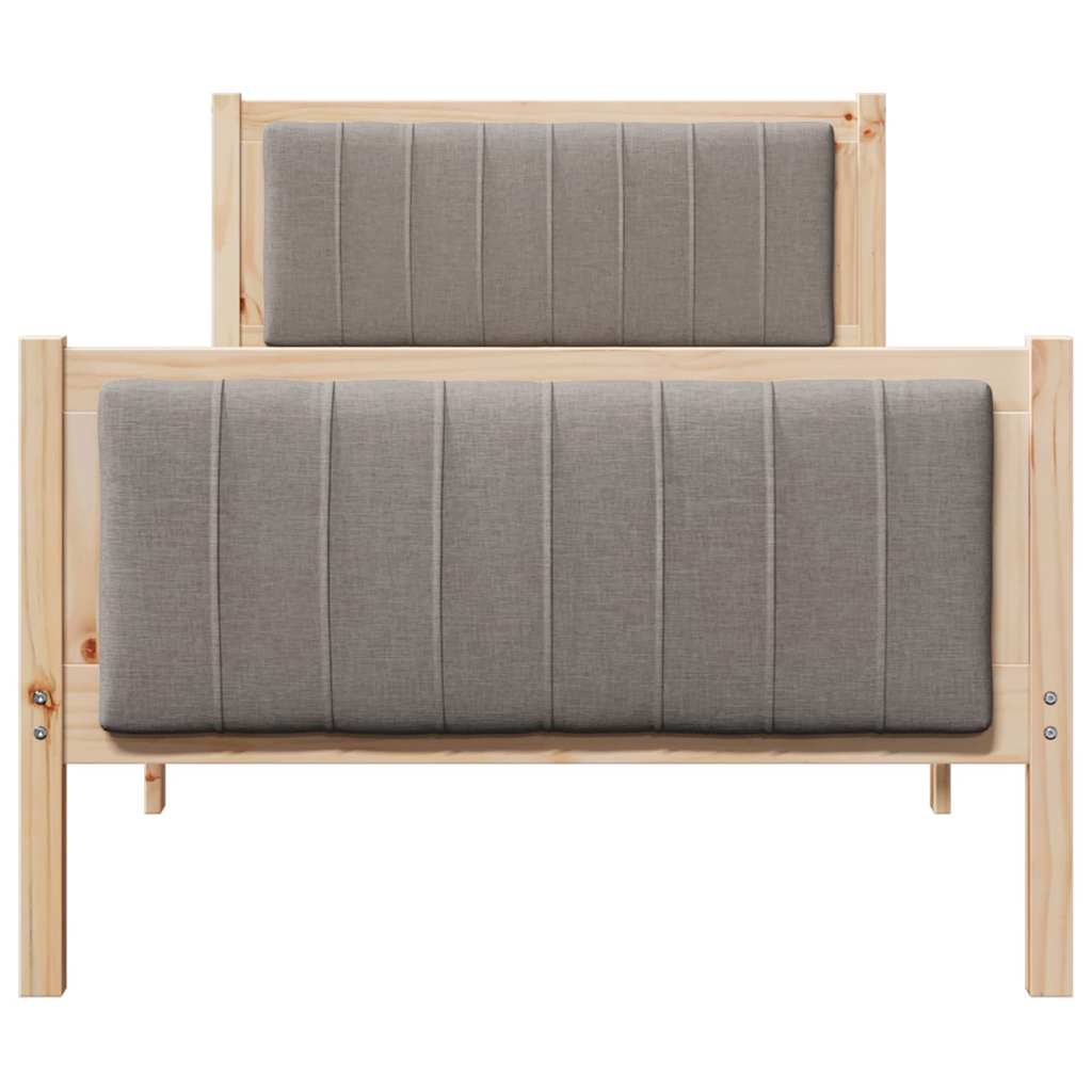 Struttura del Letto con testiera Marrone e taupe 90 x 200 cm